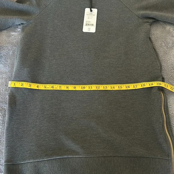Varley Albret Long Sleeve zipper lounge sweater dress, charcoal, grey size small - Picture 5 of 10